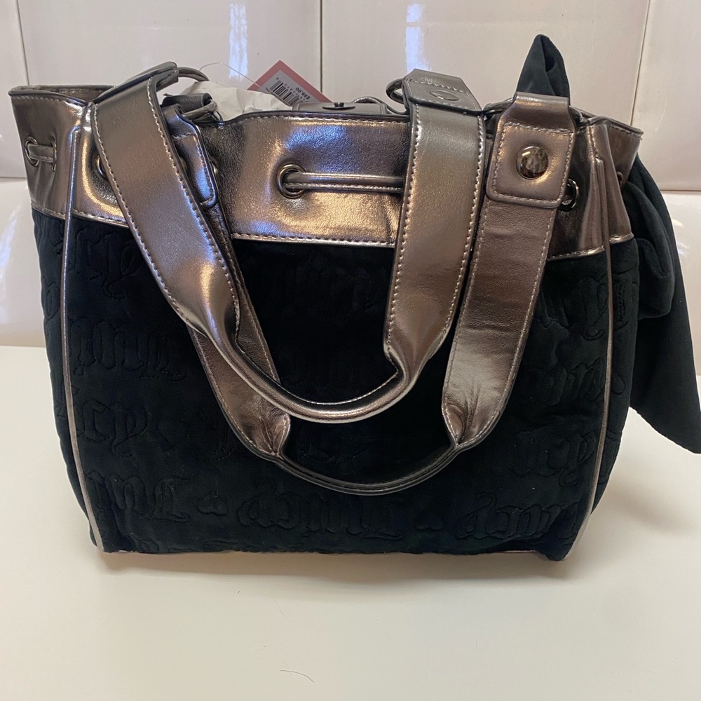 Juicy Couture Vintage Dreams Tote Bag NWT New Handbag Black Metallic Dreamer - Picture 3 of 10